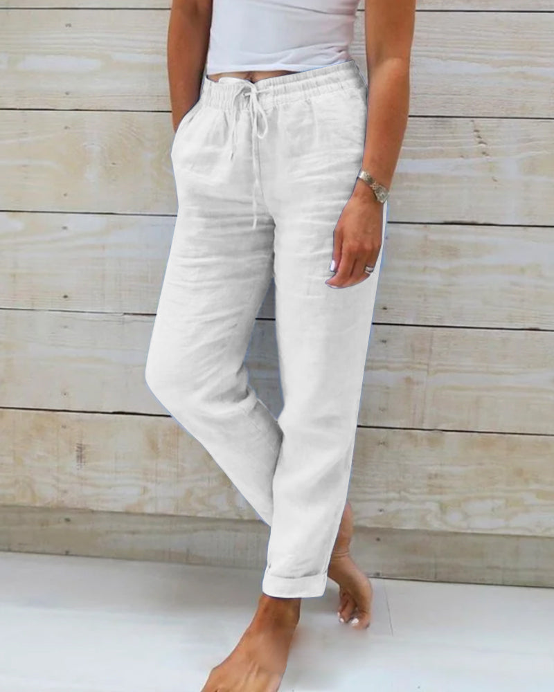 Paulina® | Elasticated trousers made from cotton and linen