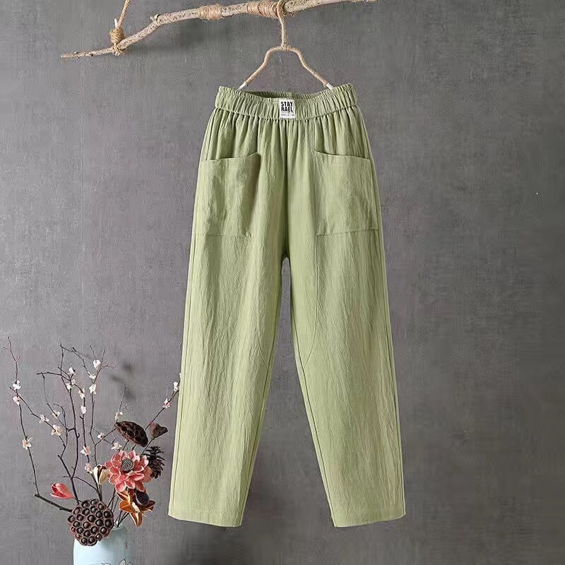 Justina® | Cotton and linen trousers with elasticated waist