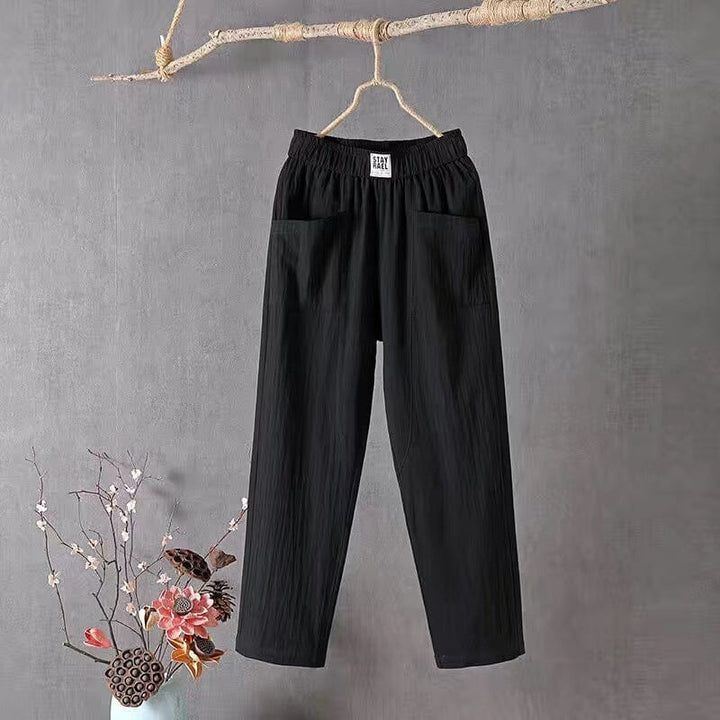 Justina® | Cotton and linen trousers with elasticated waist
