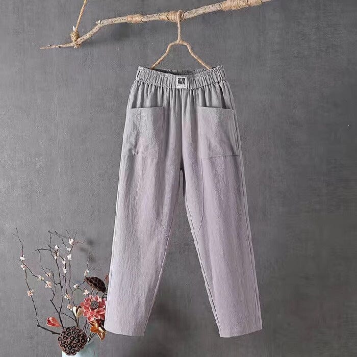 Justina® | Cotton and linen trousers with elasticated waist