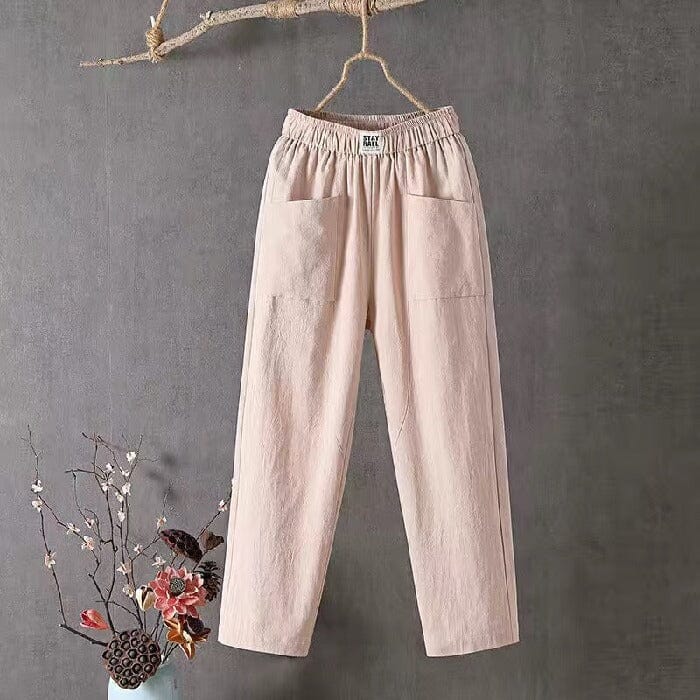 Justina® | Cotton and linen trousers with elasticated waist