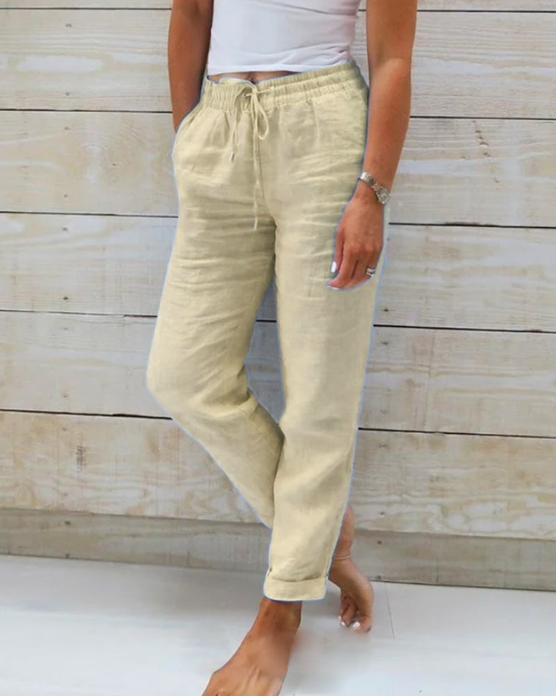 Paulina® | Elasticated trousers made from cotton and linen
