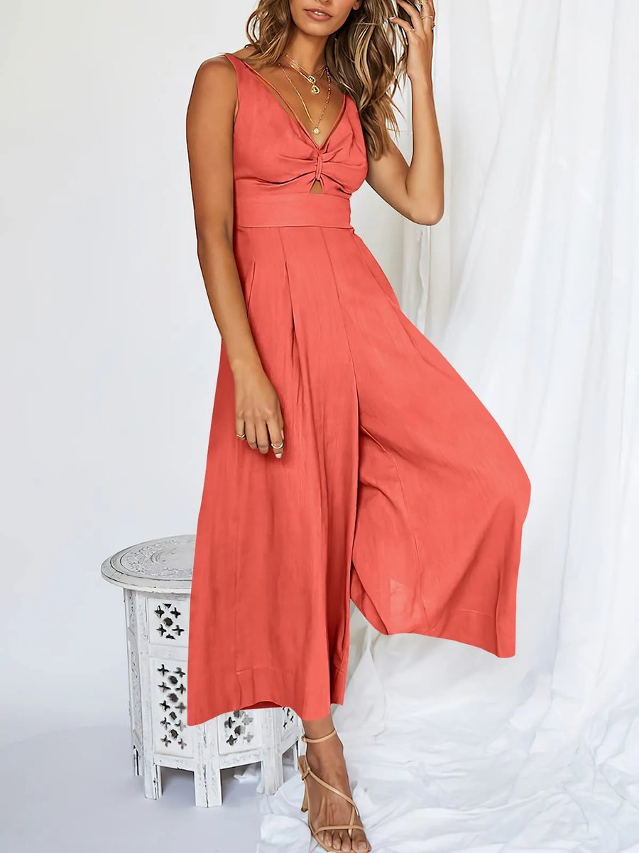Leire® | High-waisted V-neck jumpsuit