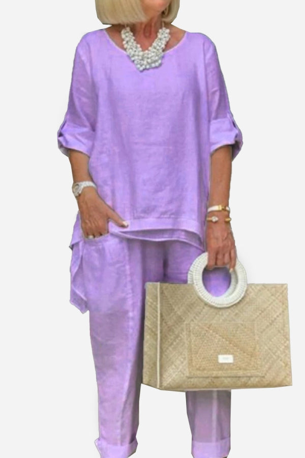 Ximena  | Asymmetrical Two-Piece Trouser Set