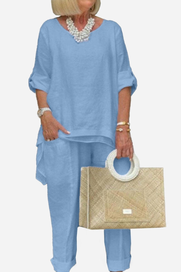 Ximena  | Asymmetrical Two-Piece Trouser Set