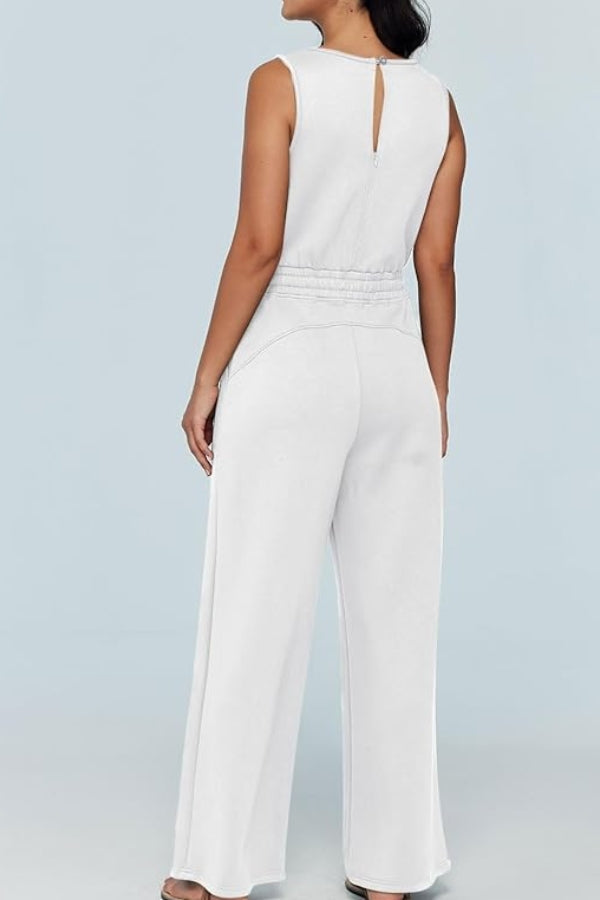 Xiomara  | Sleeveless Wide Leg Pants Jumpsuit