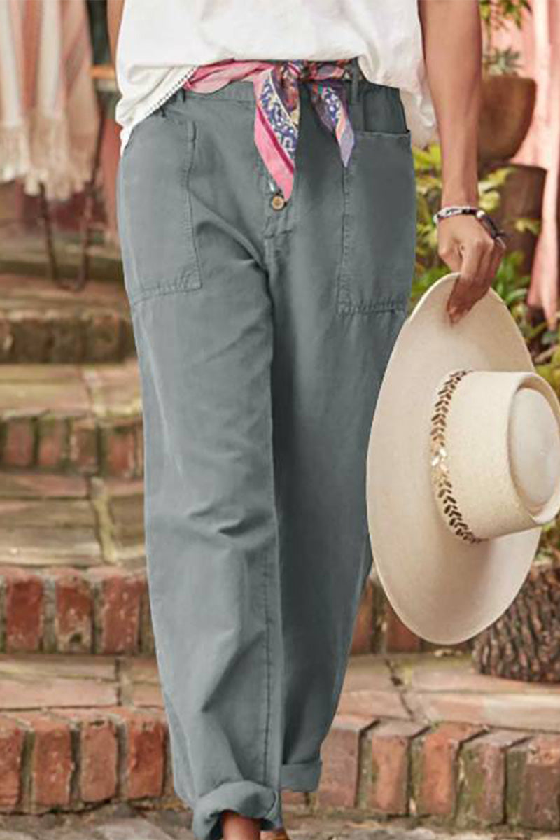 Julieta  | Casual Button-Down Utility-Chic Trousers with Pockets