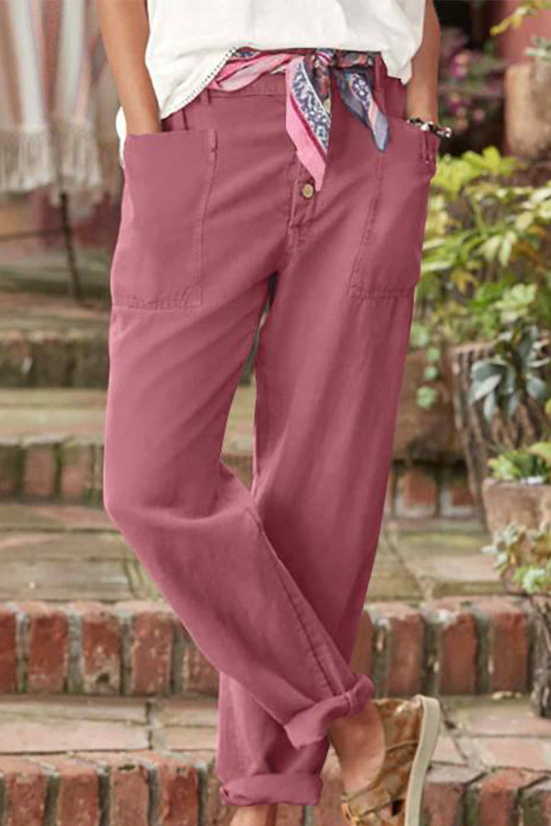 Julieta  | Casual Button-Down Utility-Chic Trousers with Pockets