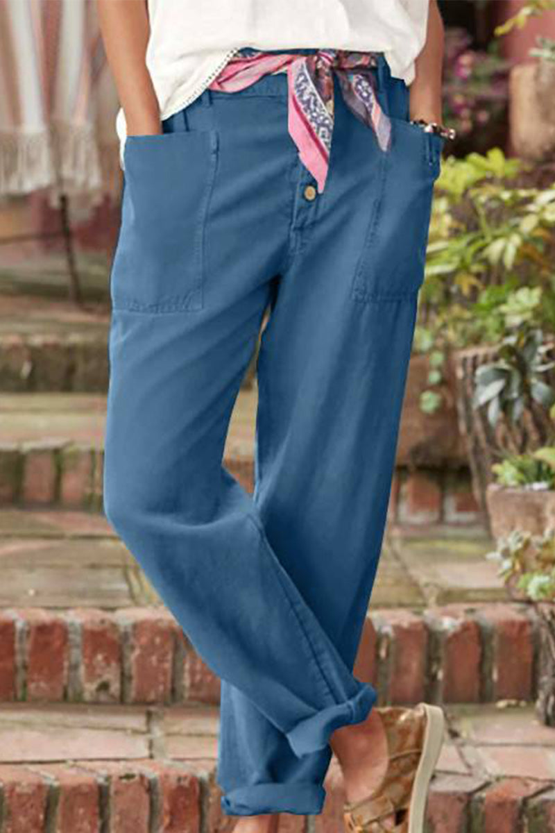 Julieta  | Casual Button-Down Utility-Chic Trousers with Pockets
