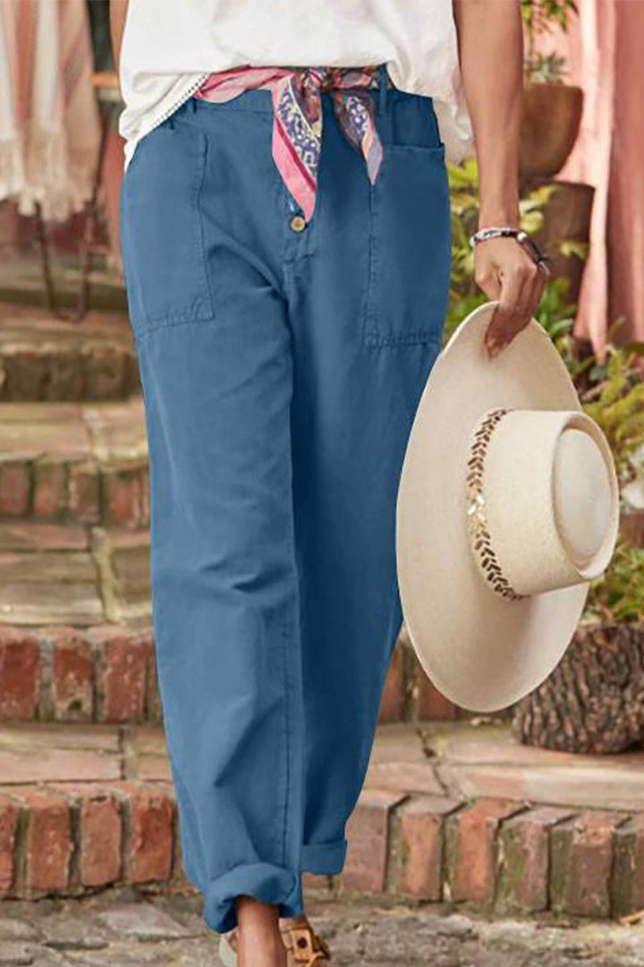 Julieta  | Casual Button-Down Utility-Chic Trousers with Pockets