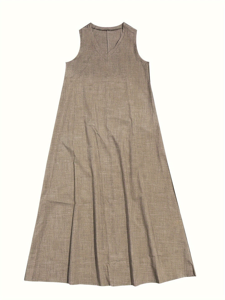Mia™ - Classic V-Neck Maxi Dress