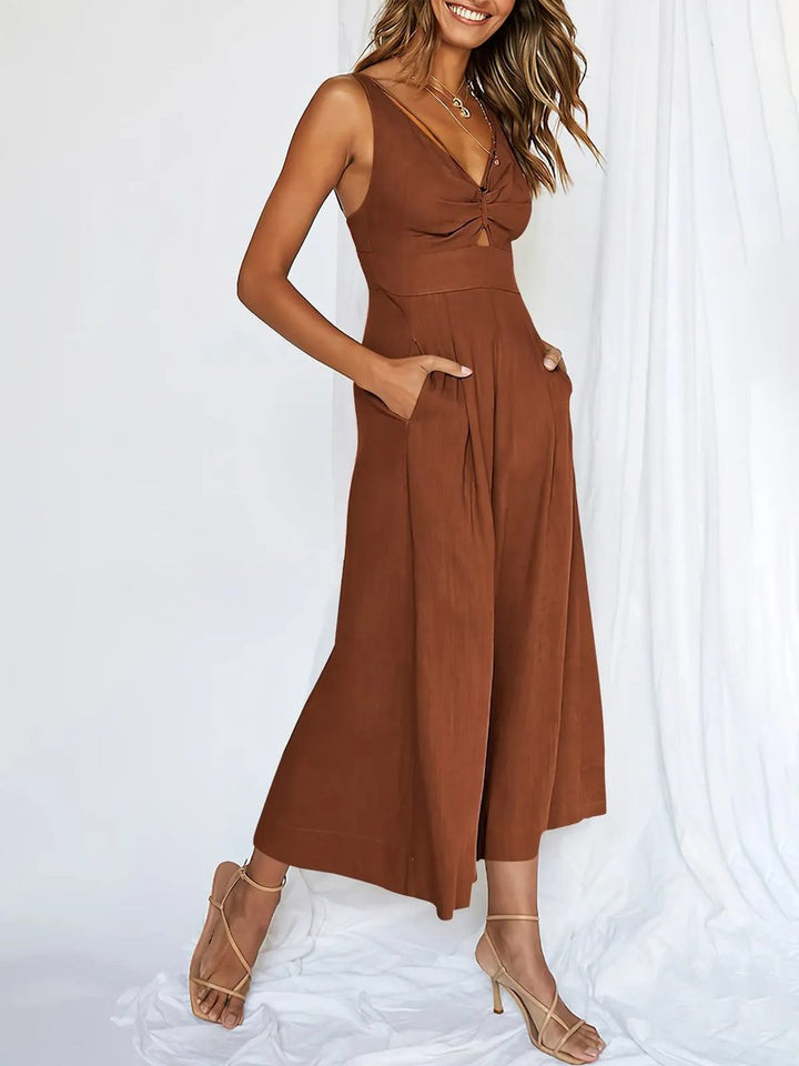 Leire® | High-waisted V-neck jumpsuit