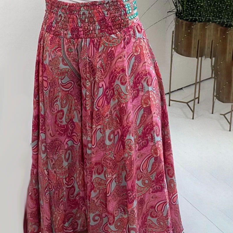 Rosalía® | Dress trousers with ethnic print and elastic waistband