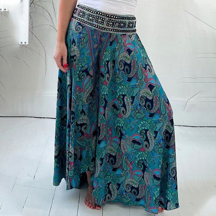 Rosalía® | Dress trousers with ethnic print and elastic waistband